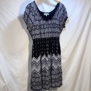 Almost Famous off shoulder black and white sun beach dress 3X